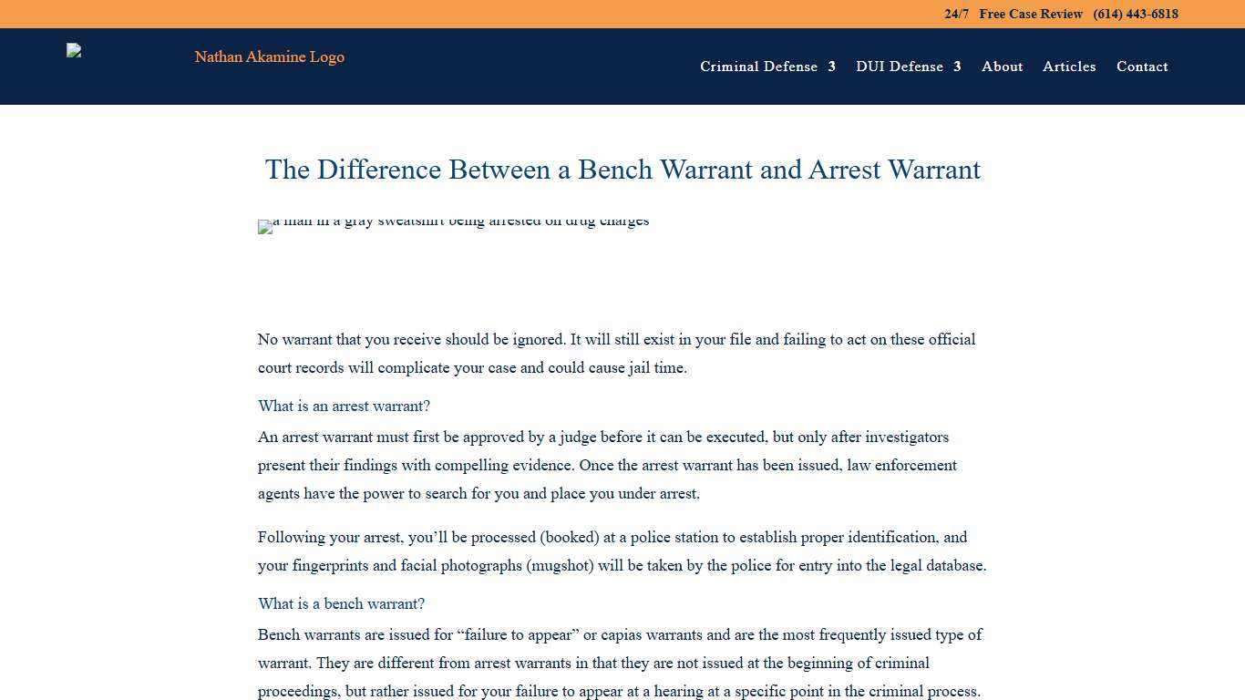 The Difference Between a Bench Warrant and Arrest Warrant | Akamine Law®