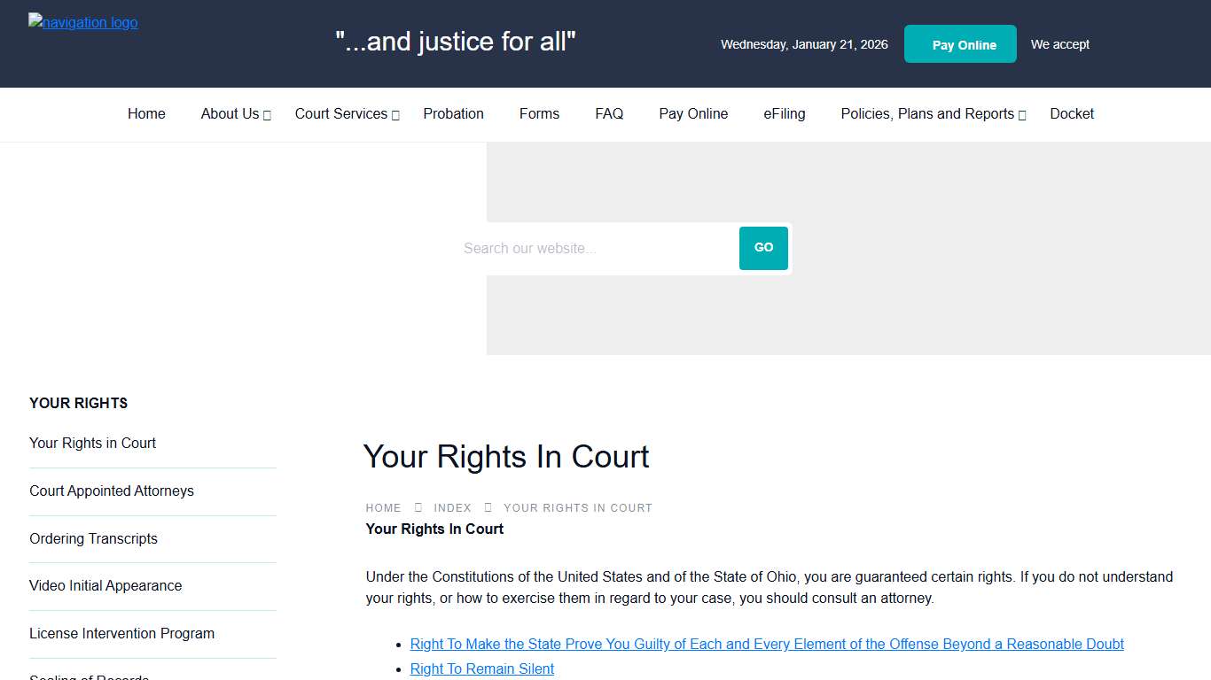 Welcome to Area I, II, & III Courts